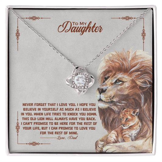 To My Beautiful Daughter, I Promise To Love You For The Rest Of My Life -Love Knot Necklace - YERTIZZ.COM