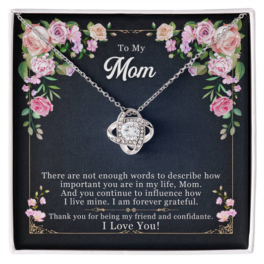 To My Mom, Thank yOU For Being My Friend -Love Knot Necklace - YERTIZZ.COM