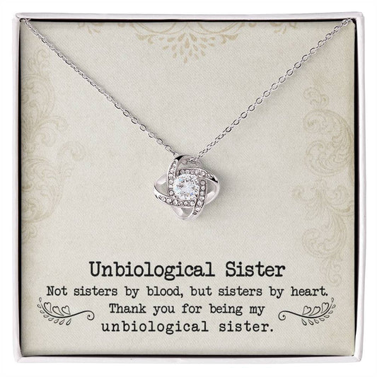 To My Unbiological Sister, Sister By Heart -Love Knot Necklace - YERTIZZ.COM