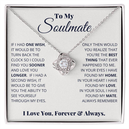 To My Soulmate, I Love You, Forever & Always -Love Knot Necklace - YERTIZZ.COM