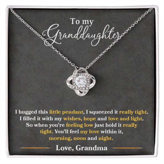 To My Granddaughter, You_ll Feel My Love Within This -Love Knot Necklace - YERTIZZ.COM