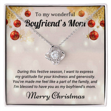 To My Wonderful Boyfriend's Mom - Part of the Family - Christmas Gift - Love Knot Necklace