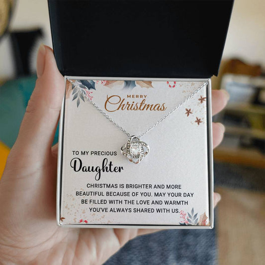 To My Precious Daughter - Wonderful - Christmas Gift - Love Knot Necklace