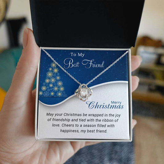 To My Best Friend - Cheers - Christmas Gift - Love Knot Necklace