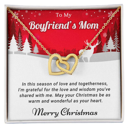 To My Boyfriend's Mom - Togetherness - Christmas Gift - Interlocking Hearts Necklace