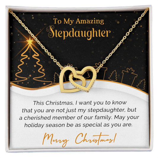 To My Amazing Stepdaughter - Christmas Gift - Interlocking Hearts Necklace