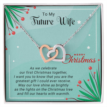 To My Future Wife - Celebrate - Christmas Gift - Interlocking Hearts Necklace