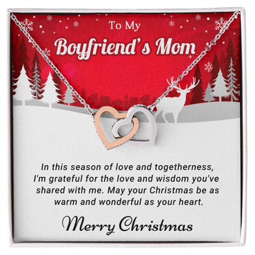 To My Boyfriend's Mom - Togetherness - Christmas Gift - Interlocking Hearts Necklace