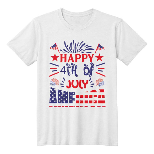 Happy 4th America-Bella Canvas + 3001 Unisex-Jersey Tee Front Print