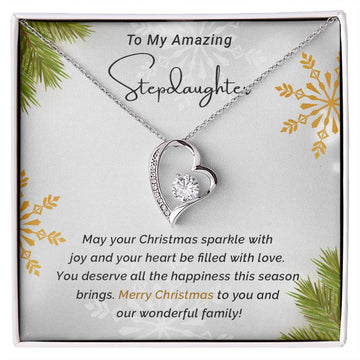 To My Amazing Stepdaughter - Sparkle - Christmas Gift - Forever Love Necklace