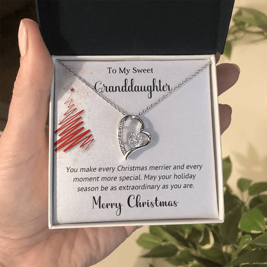 To My Sweet Granddaughter - Extraordinary - Christmas Gift - Forever Love Necklace