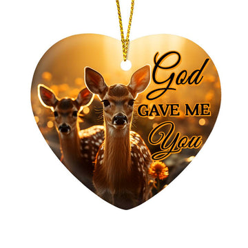 God Gave Me You -Evergreen Best Gift - High Gloss Heart Ornament