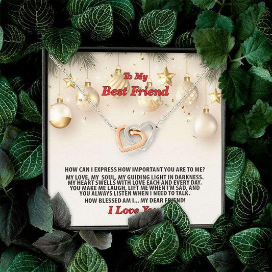 Christmas, Best Friend, I Love You, Interlocking Hearts Necklace, Jewelry Gift