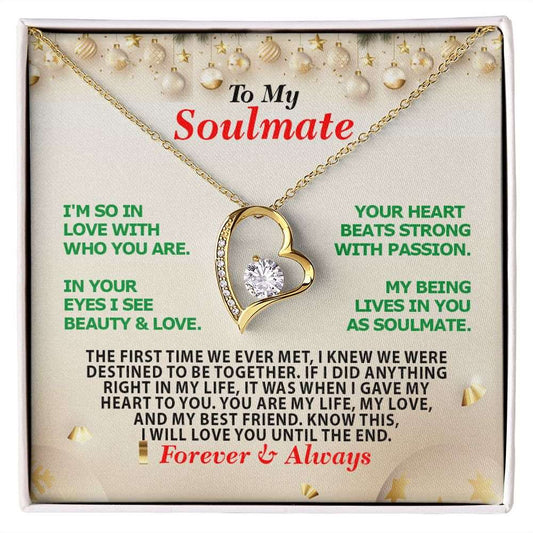 Christmas, Soulmate, Forever Always, Forever Love Necklace, Jewelry, Gift