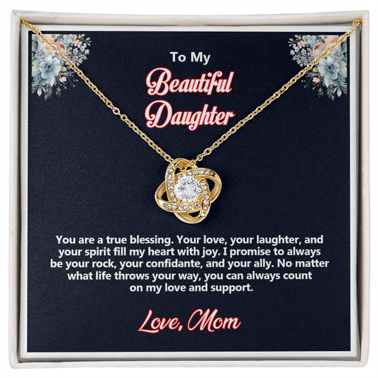 To My Beautiful Daughter, Love Knot Necklace