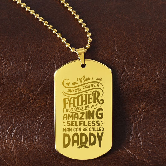 Amazing Father, Dad, Engraved Dog Tag