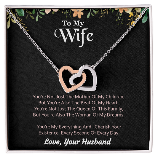 Two hearts Interlocklng, Necklace, Pendant, Love for him, her, Eternal Love