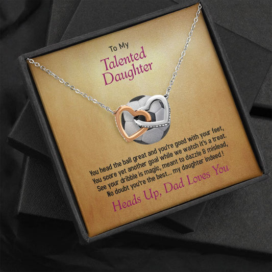 To My Talented Daughter, Interlocking Hearts Necklace, Jewelry Gift