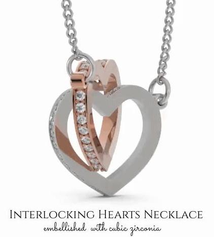 Interlocking Hearts Necklace, Jewelry Gift